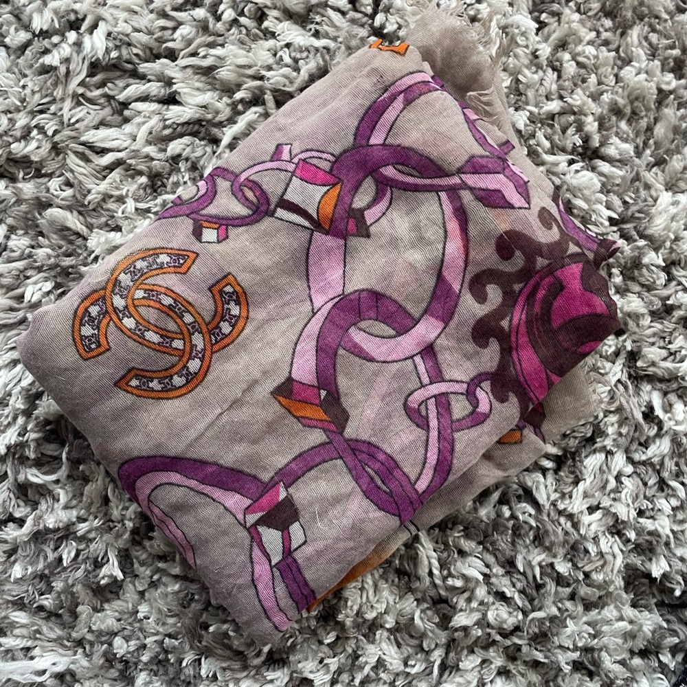 Chanel Scarf, purple and Grey